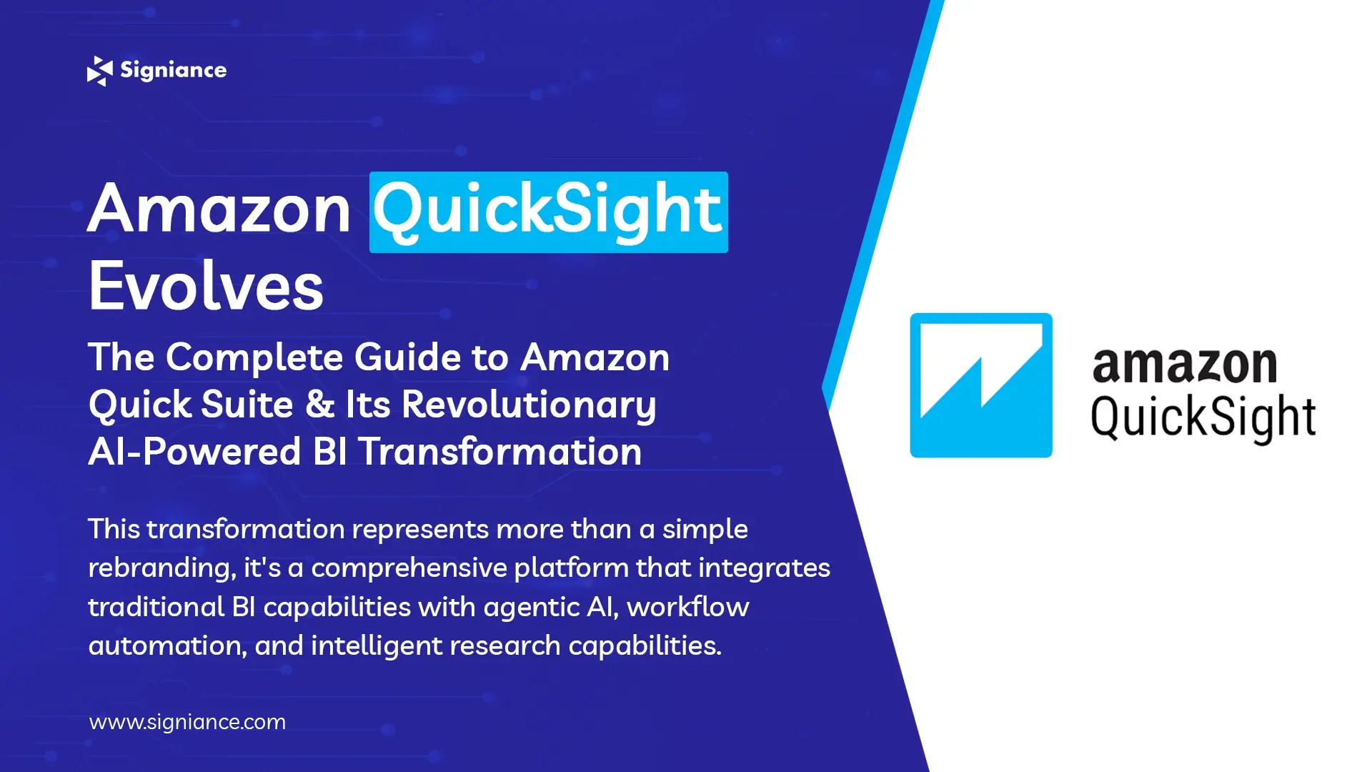 Amazon QuickSight Evolves - Signiance (Nitesh's Blog)