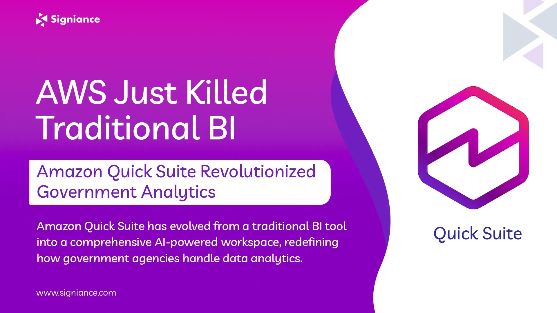 AWS Just Killed Traditional BI - Signiance - Blog By Nitesh Taliyan